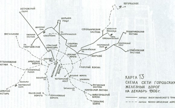 1899: Схема сети опытных линий